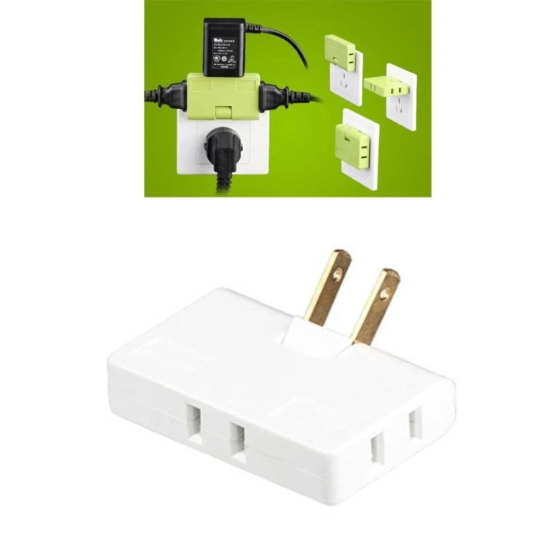 JU64 180 Degree Rotatable Socket Converter Three in US Extension Plug Multi Plug Mini Wireless Outlet Adapter